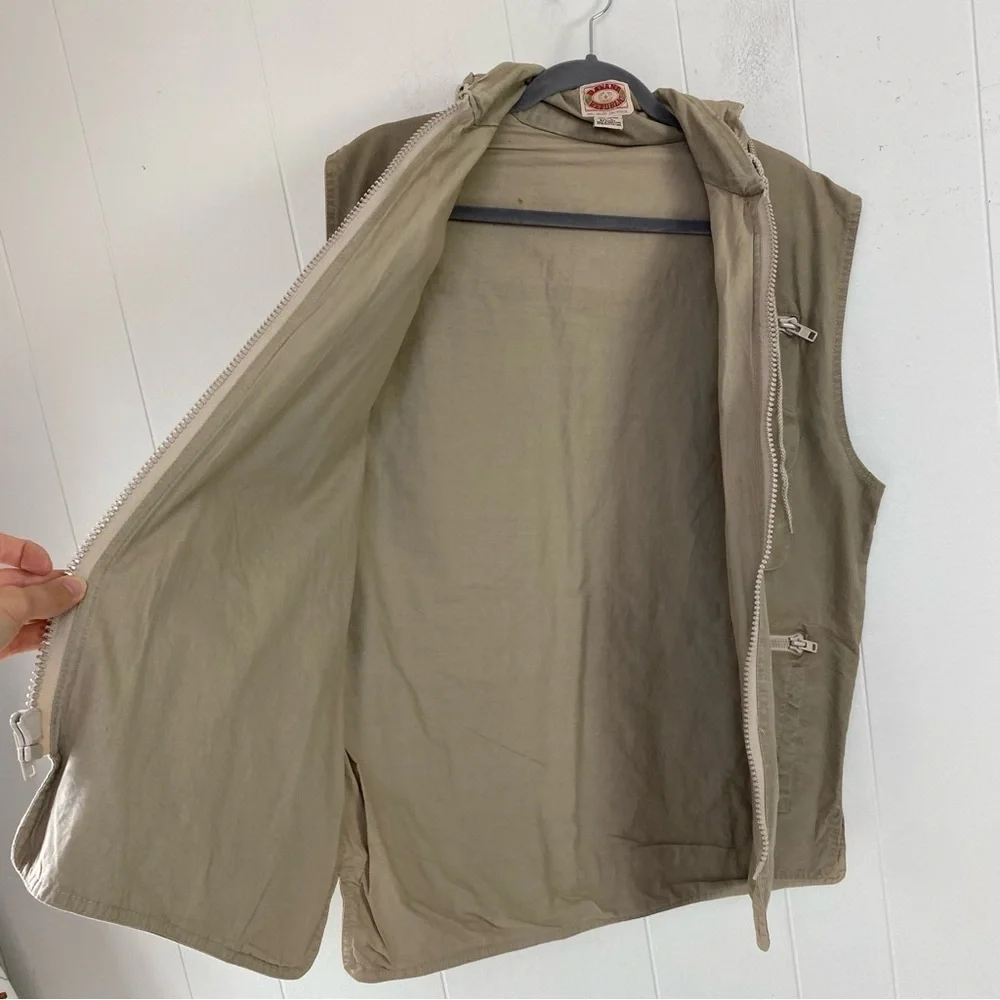 Banana Republic Vest Men’s L Vintage Brown Hong Kong Pockets‎ Zip Fishing Safari